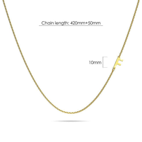 Bold Alphabet Letter Initial Charm Necklace in Gold Tone